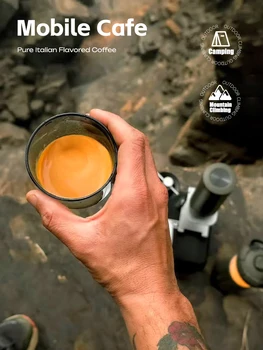 HiBREW H4C Portable Espresso Coffee Machine 3in1 Travel Coffee Maker 7500mAh Lithium Battery Self-Heating Ns DG Capsule & Ground 3