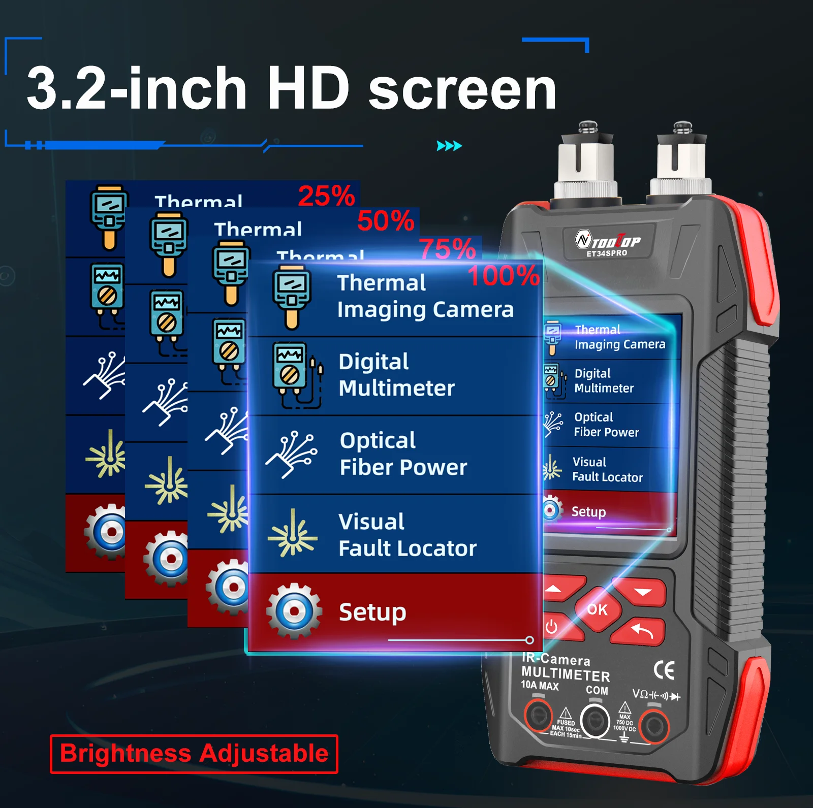 3.2inch Thermal Camera with Macro Lens 60000 Counts Digital Multimeter Electrica