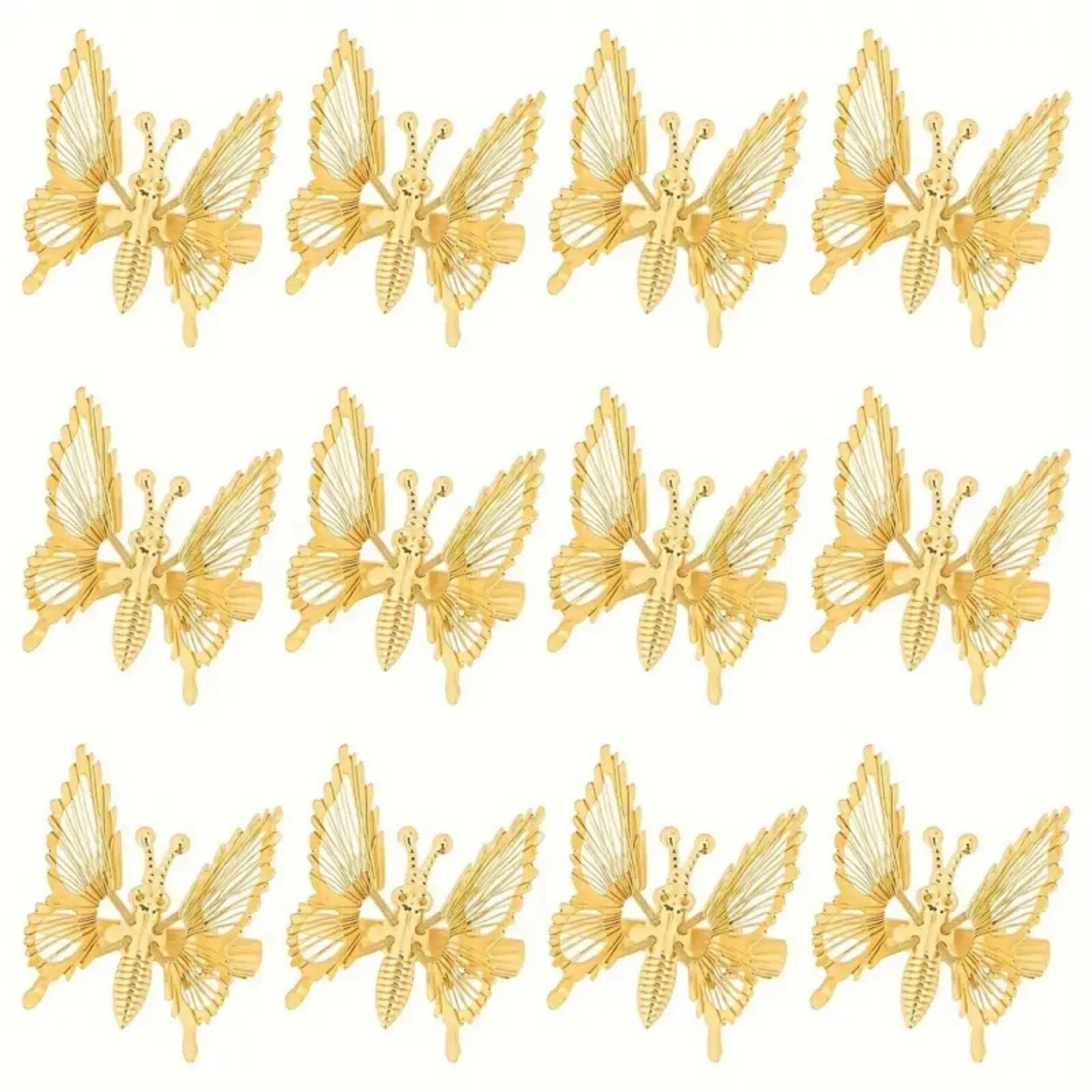 5Pcs Gold Butterfly Hair Clips, Hollow - Out Metal Hair Accessories, Perfect for Braids & Stylish Hairstyles