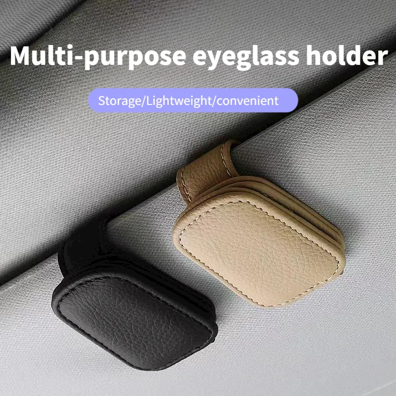 Universal Hanging Protective Practical Car Glasses Holder Strong Sunglasses Clip PU