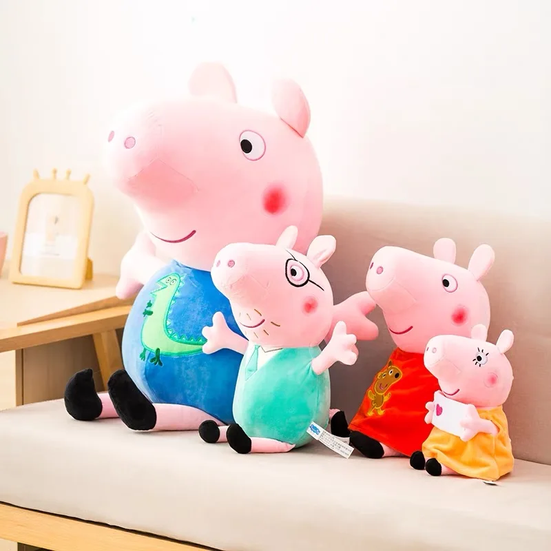 Genuino Nuovo Peppa Pig Peluche George Doll Family Four Dolls Piggy Family Party Decoration Cartoon Doll Regalo Di Compleanno Per Bambini