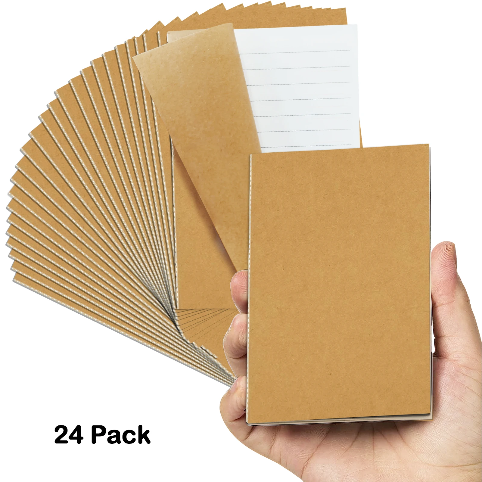 24 Pack Pocket Notebook Journal Bulk, College Lined Paper with Softcover, Small Memo Notepad for Writing/Drawing Diary/ Subject - 3