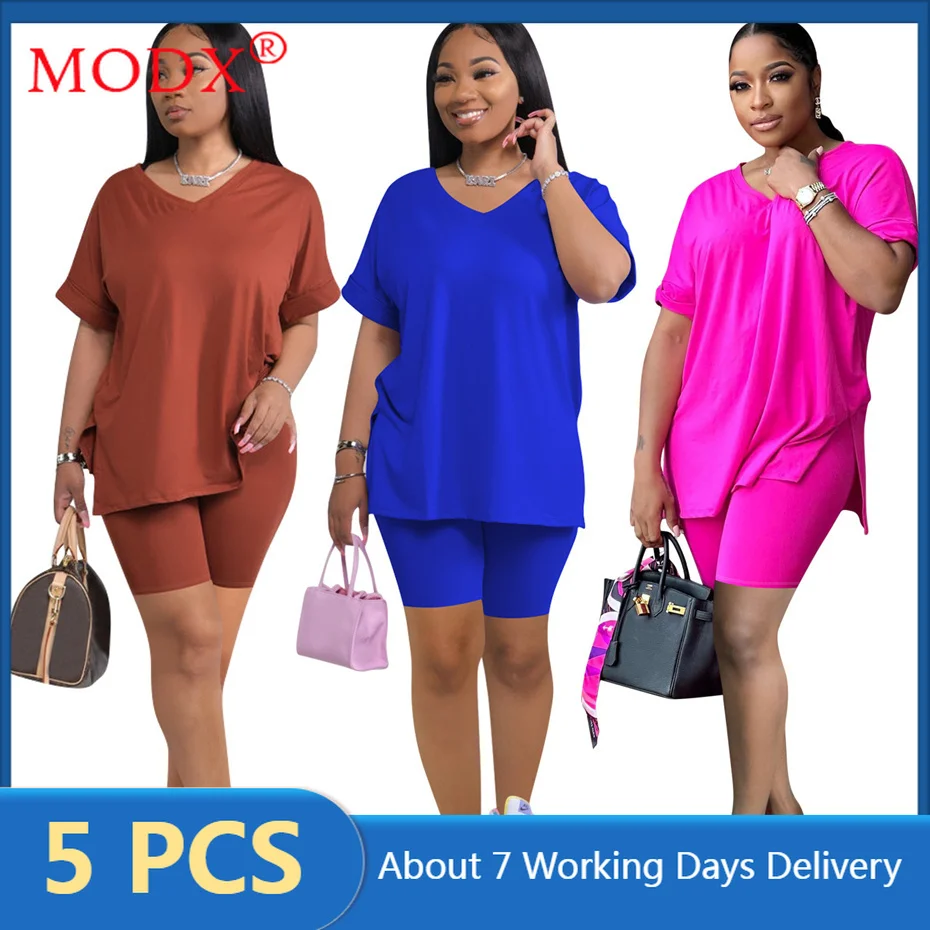 Bulk Items Wholesale Lots Tracksuits for Women Summer 2022 Solid Color