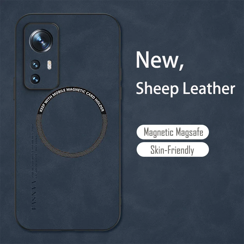 Vintage Sheepskin Leather Magnetic Phone Case Cover
