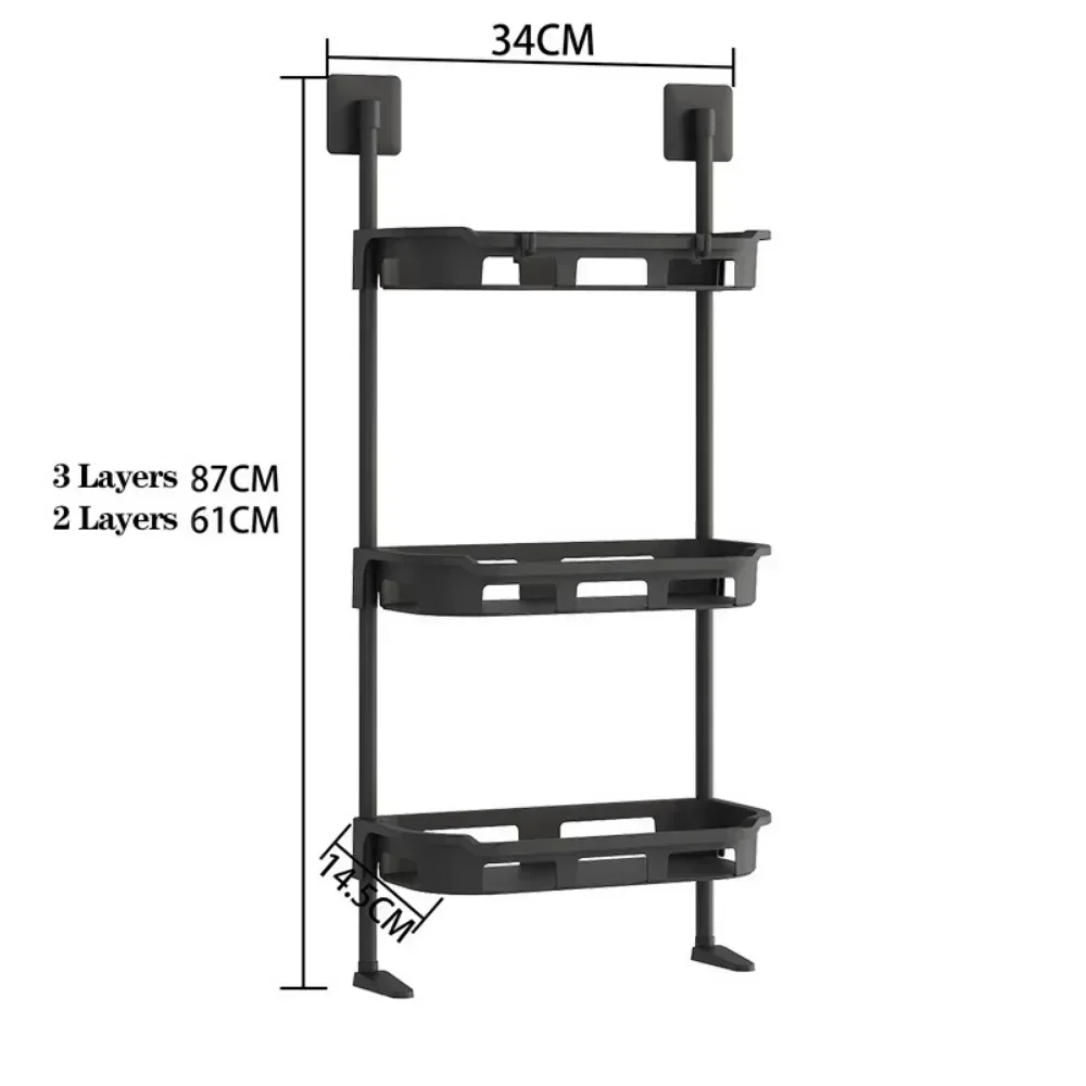 Bathroom Storage Rack Household Wall Mounted Storage Racks Floor Standing Multi-layer Holder Multi Functional Bathroom Shelves 6
