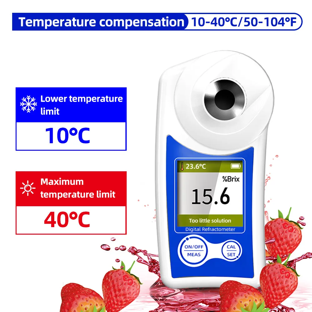 New Digital Brix Refractometer with Automatic Temperature Compensation 0-55% Ran