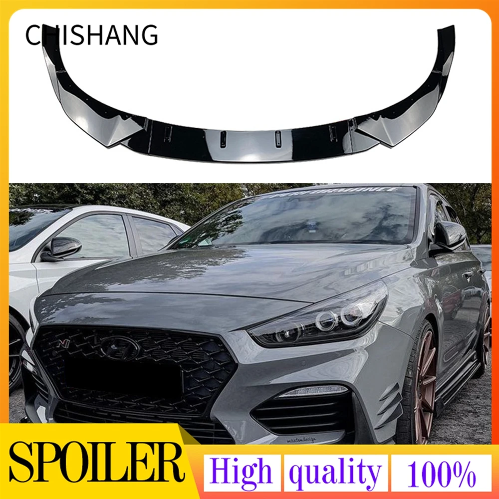 

For Hyundai I30N MK3 2017-2019 Front Bumper Spoiler Lip Splitter Carbon Fiber Look Car Lower Blade Protector Body Kit Guard Trim