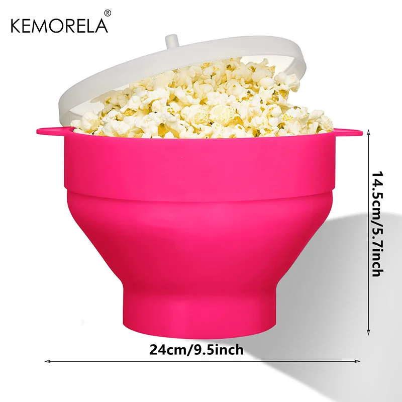 Microwave Popcorn Maker – Large Foldable Silicone Bowl, BPA-Free & Dishwasher Safe, Ideal