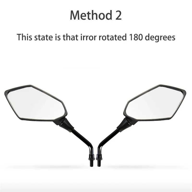 Motorcycle Mirror 2Pcs/Pair 8mm 10mm Scooter E-Bike Rearview Mirrors Electromobile Back Side Convex