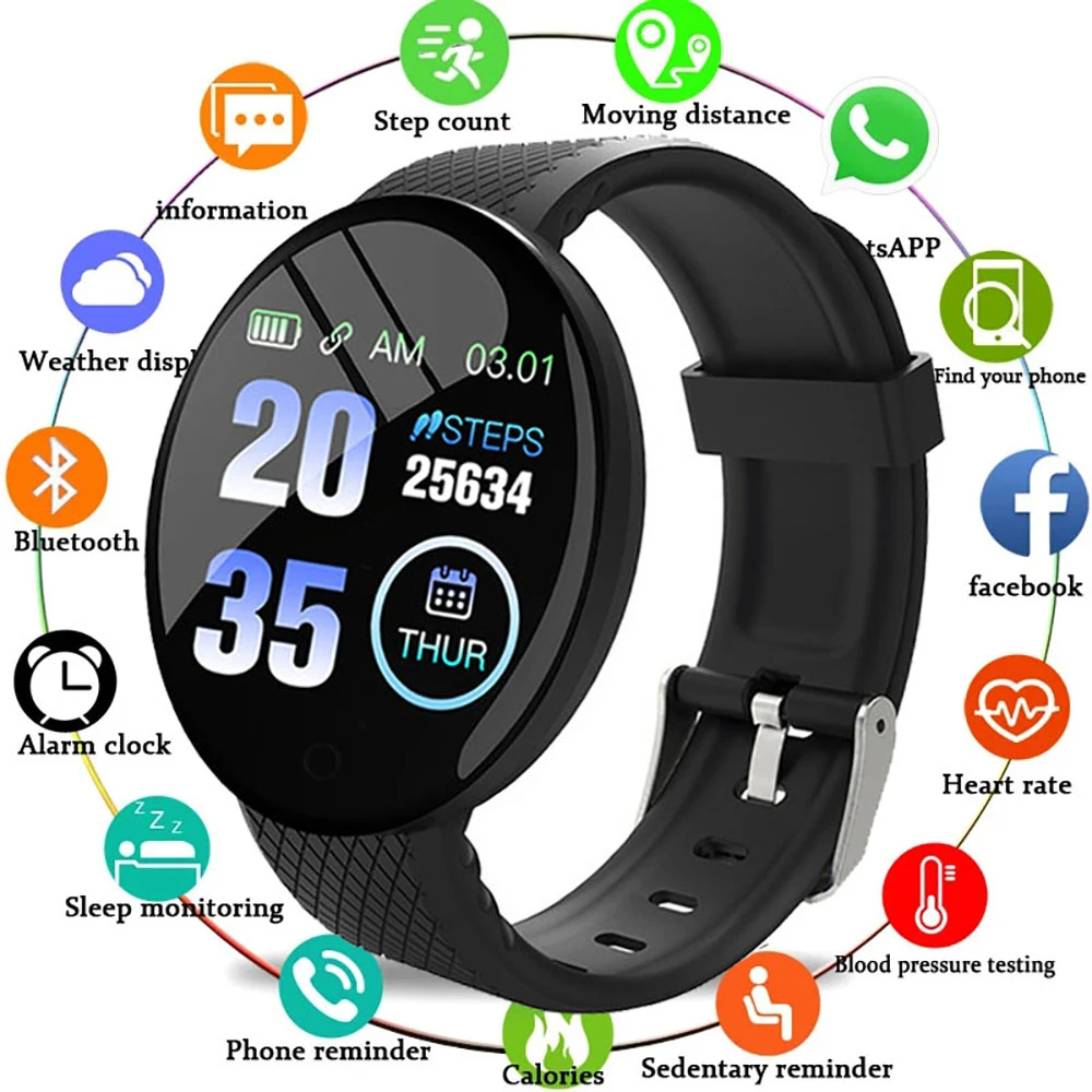 D18 Smart Bracelet Color Round Screen Heart Rate Blood Pressure Sleep