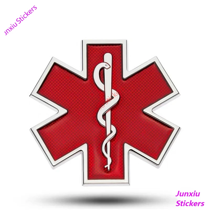 

Modified Car Sticker Star of Life Logo Blue Emergency Ambulance Logo Badge Car Side Fender Trunk Car Accessories PVC13x13cm