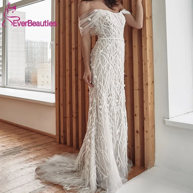 

Vestidos De Novia Boho Lace Wedding Dress for Woman 2024 Off Shoulder Bride Dress Mermaid Bridal Gowns Robe De Mariée