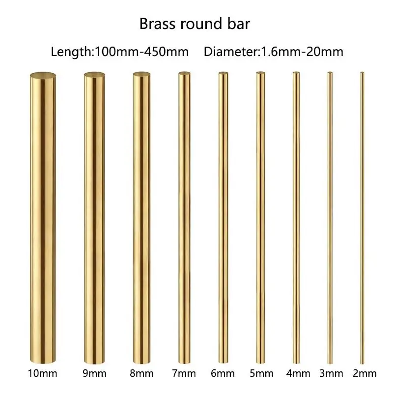 1-10pcs Diameter1.6-20mm brass bar rod brass round bar length100-450mm stick for knife handle part diy accessories 1-10pcs Diameter1.6-20mm brass bar rod brass round bar length100-450mm stick for knife handle part diy accessories