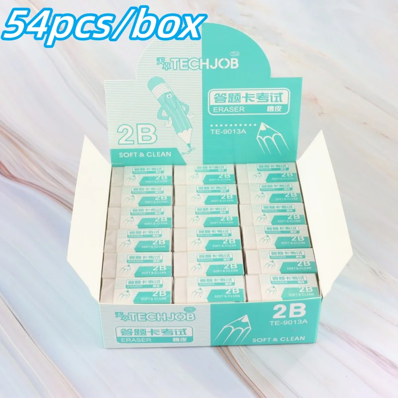 

54pcs/Box Erasers Pencil Eraser Soft Rubber Creative Clear Eraser Set Gift 2b School Student Office Stationery Supplies