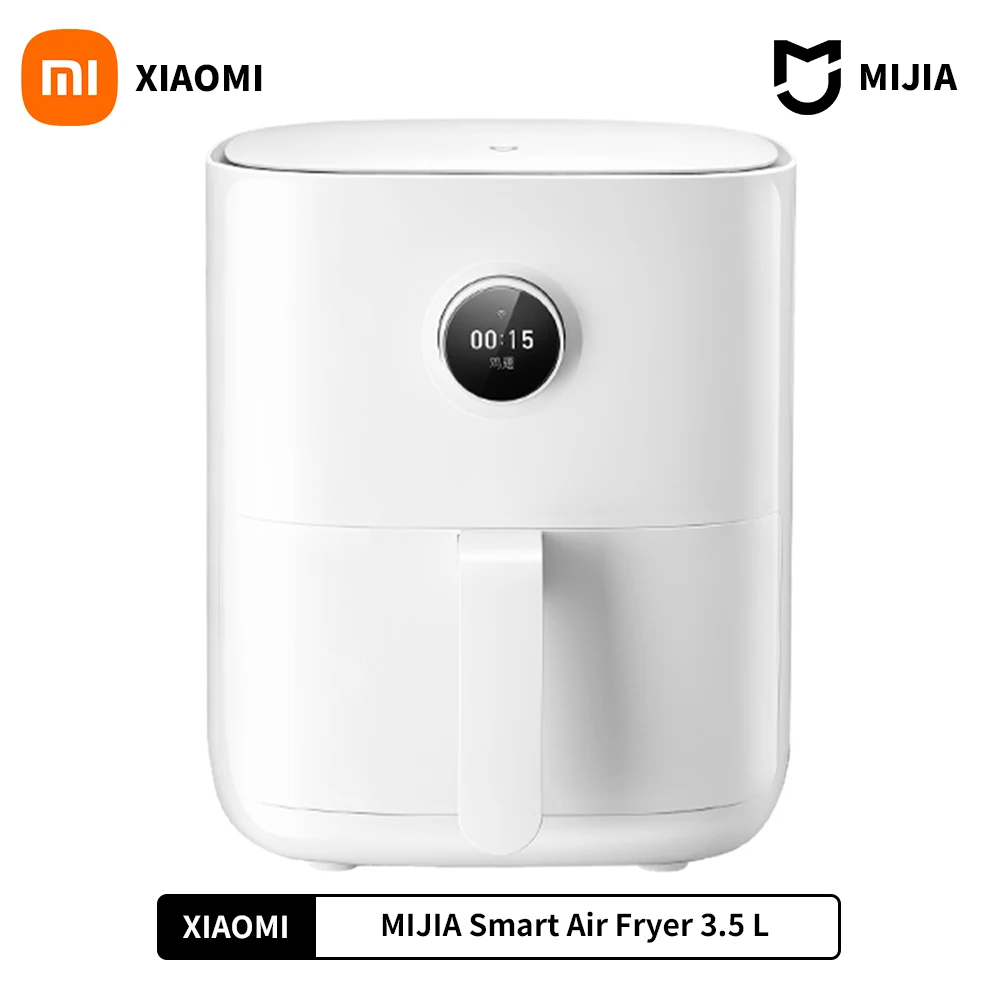 Freidora de aire  Xiaomi Mi Smart Air Fryer, 1500 W, 3.5 l, 40-200°C,  OLED, Control por voz, Blanco