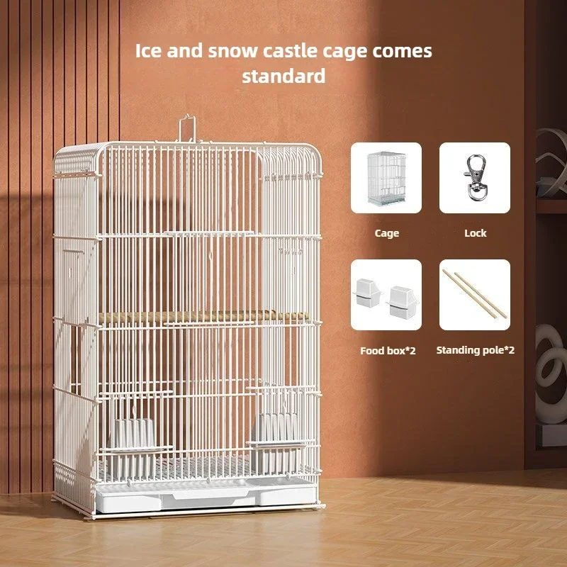 Ornamental Cage Birds Cage Accessories Parrot Bird Cage Tiger Skin Luxury Home Heightening Large Villa Full Set Home Large Space