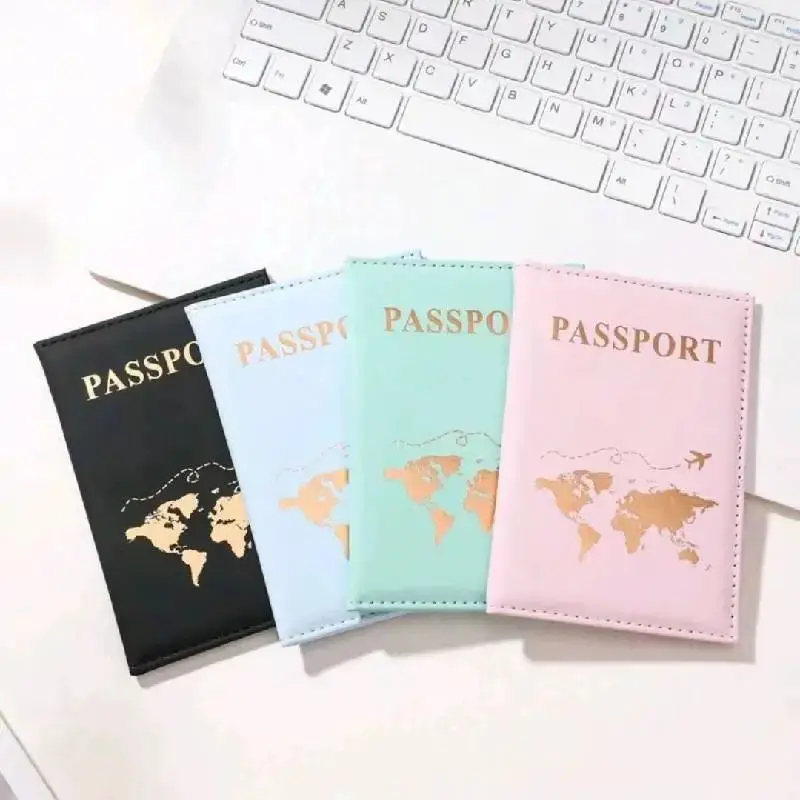 Travel Essential Slim Passport Cover - Stylish PU Map Design
