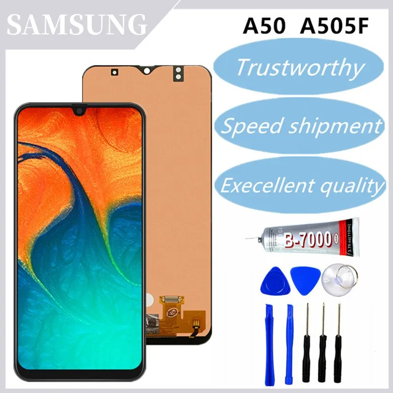 Nuovo Per Samsung Galaxy A50 Sm-A505Fn/Ds A505F/Ds A505 Display Lcd Touch Screen Digitizer Assembly Per Samsung A50 Lcd