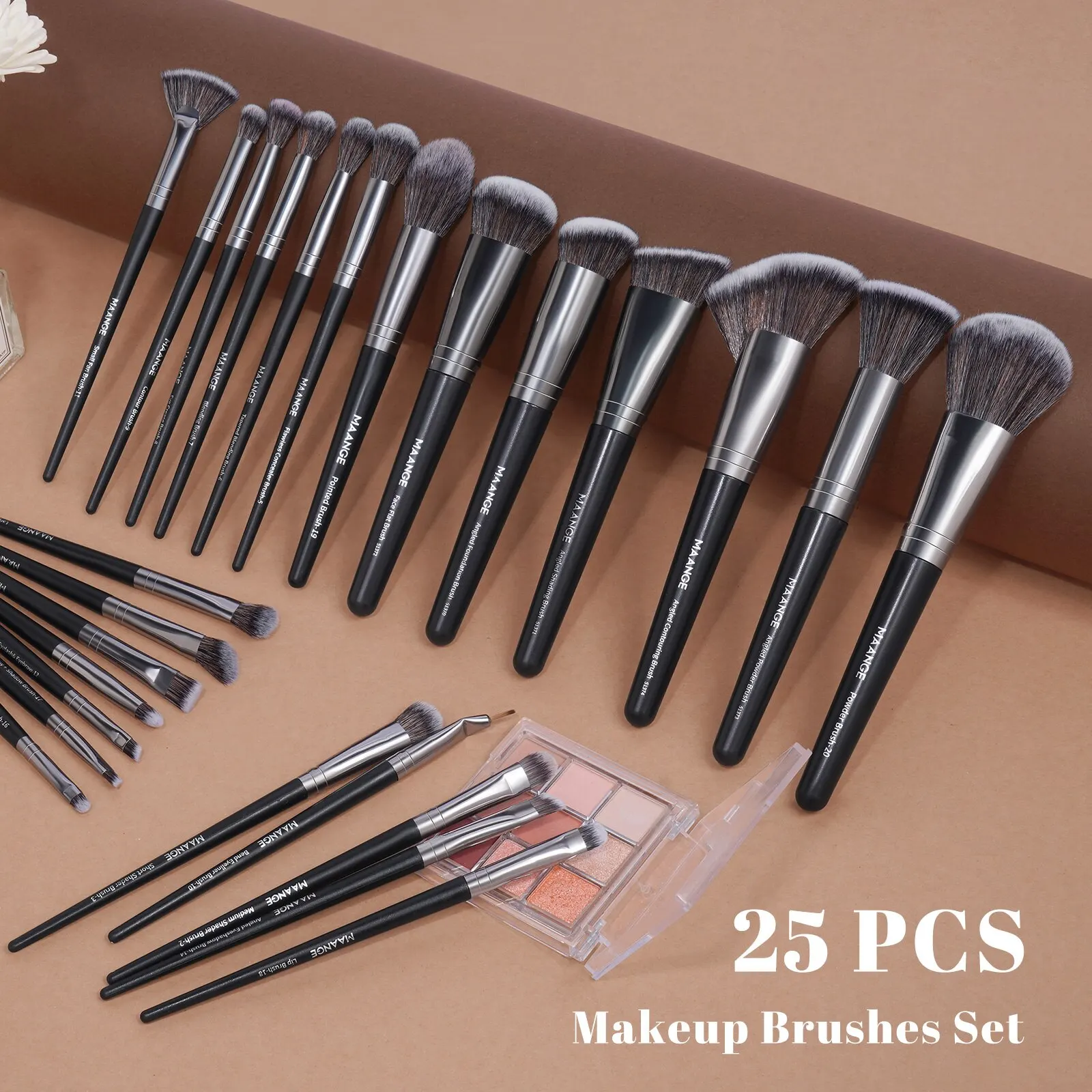 MAANGE 25-Piece Luxury Makeup Brush Set - Ultimate Face & Eye Beauty Collection
