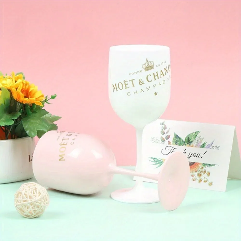 16oz Plastic wine cup Champagne Cocktail White Pink Cup Party Supplies Portable Reusable Mug Desktop Decoration