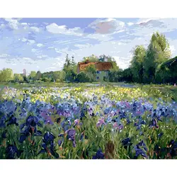 Stunning Van Gogh-Inspired Oil Painting by Numbers - Scenic Landscape Canvas Art (60x75cm) - 20x30cm No Frame (Light Grey)