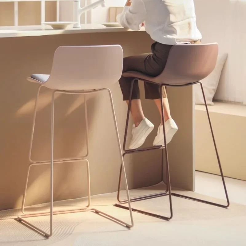 

Manicure High Bar Stools Kitchen Reception Luxury Nordic Plastic Dinning Barstool Office Outdoor Chaise Bar Salon Furniture HY