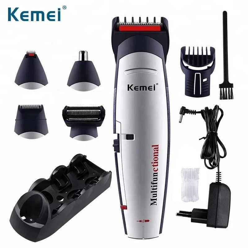 

Kemei Rechargeable Electric Hair Clipper KM-560 5 In 1 Hair Clipper Razor Nose Hair Trimmer Body