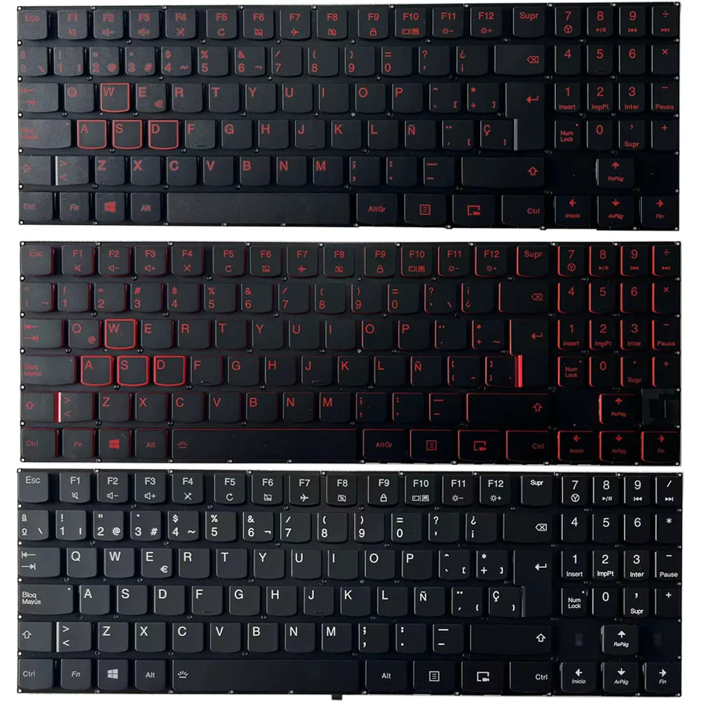 Teclado Retroiluminado para Lenovo Legion Espanhol e Latino Novo Y53015ich Y540-15irh Y720-15ikb Y520-15ikb Y540-17irh R720-15ikb sp la