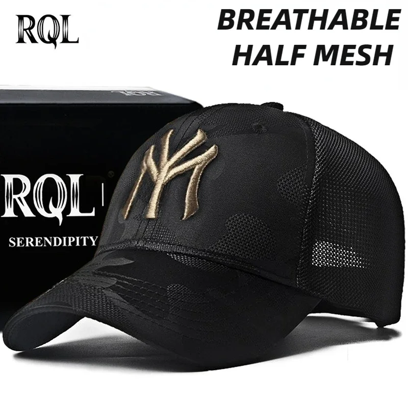 

Men's Baseball Cap Camouflage Half Mesh for Women 2023 Summer Sports Trucker Hat Hip Hop Golf Hat Fashion Breathable Snapback