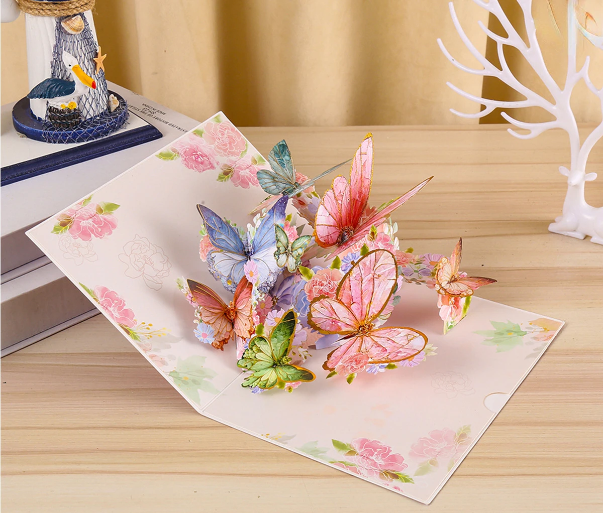 3D Pop-Up Butterfly Cards Birthday Card Anniversary Gifts Postcard Flowers Wedding Invitations Congratulation Card Gift