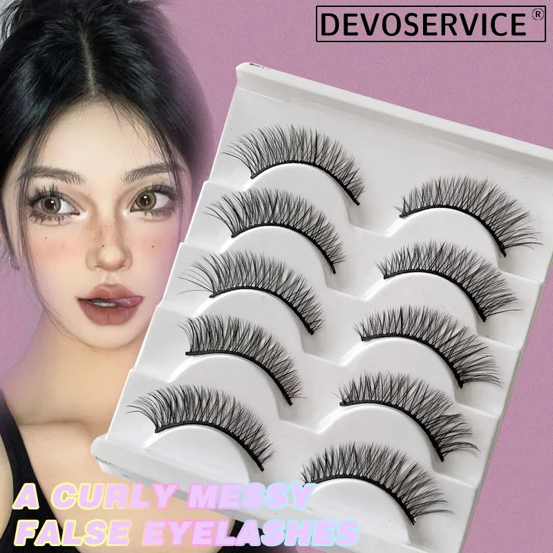 

5 Pairs 3D Mink False Eyelashes Cat Eye Fluffy Soft Eyelash Reusable Thick Curl Eye Lash Make Up Maquillajes Para Mujer Pestañas