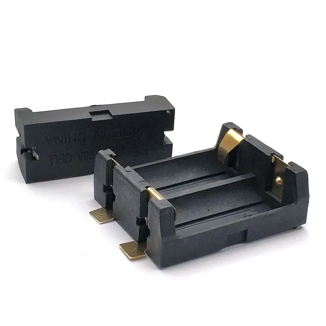 CR123A 16340 SMD SMT THM Battery Holder LIR123A Battery Storage Box Pin Type Gold Plated Patch battery holder