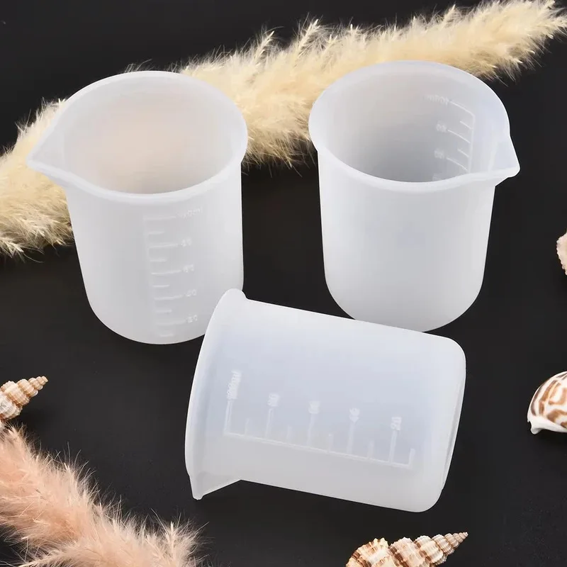 5개들이 100ml 실리콘 계량컵, 투명, 식품 등급, 분리형 DIY 케이크 만들기, 에폭시 레진, 그리고 j에 이상적입니다.