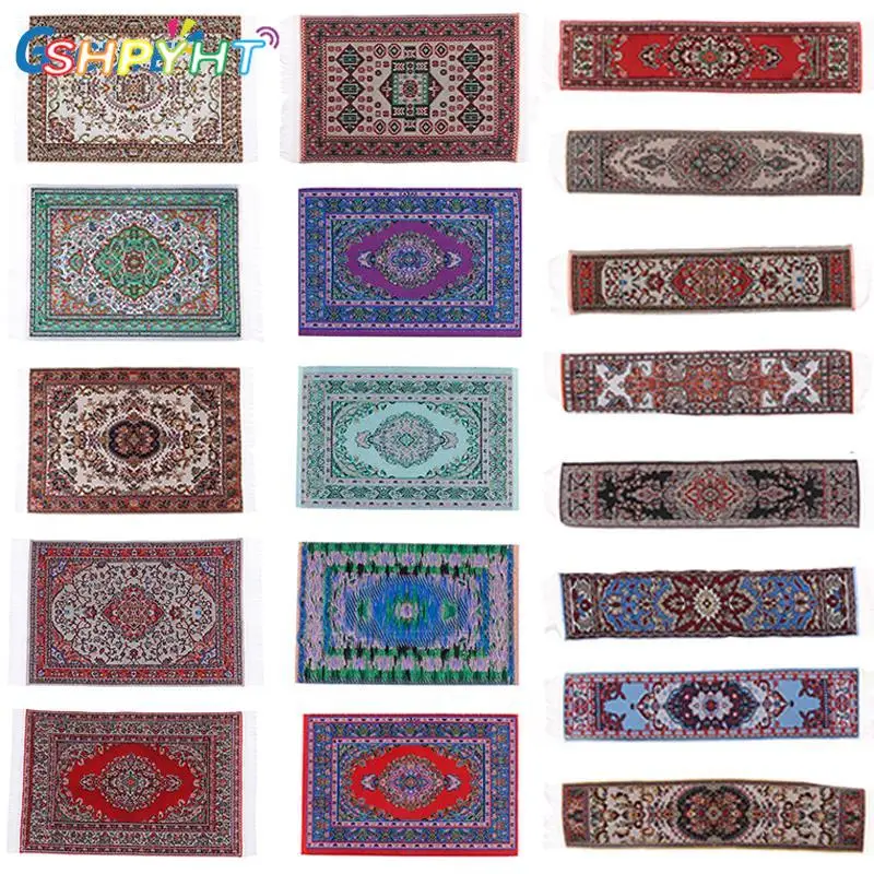 

1:12 Turkish Dollhouse Mini Carpet Floral Mat Playing House Decor Floor Coverings Miniature Casa De Boneca Doll Accessories