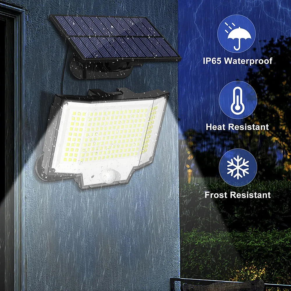 Luce Solare Per Esterni Con Sensore Di Movimento IP65 Faretto LED Impermeabile Con Cavo Da 5 M Faretto Solare Led Angolo Di Illuminazione Di 120 86966762