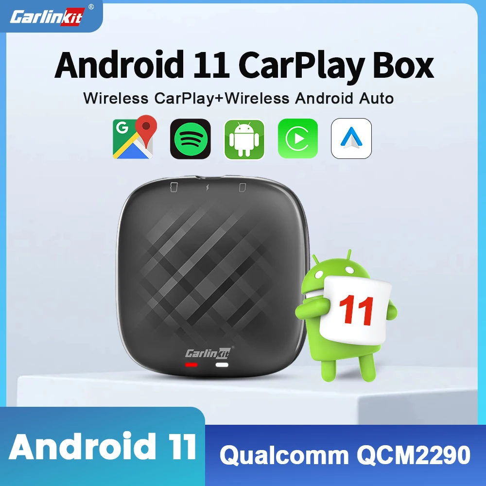 Carlinkit Android 11 Mini Box CarPlay bezprzewodowy CarPlay Android Auto wsparcie dla Peugeot Audi Mercedes 4G LTE 128G BT