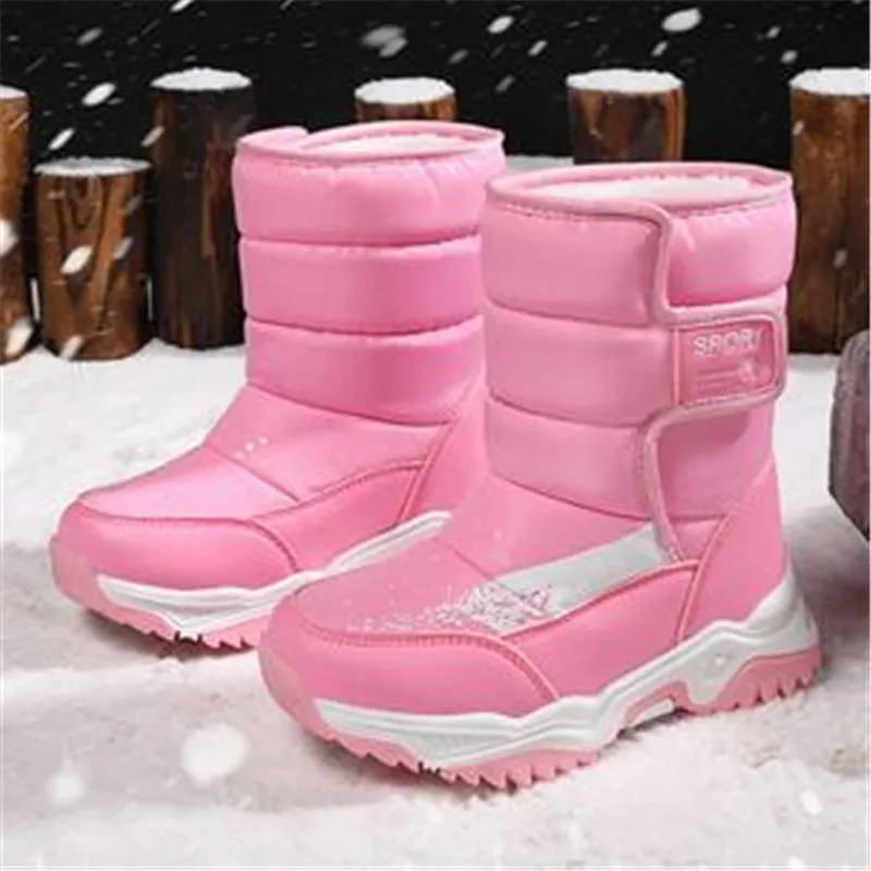 2023 Winter Children Boots Princess Elegant Girls Shoes Water Proof Girl Boy Snow Boots Kids Warm High Quality Plush Boots