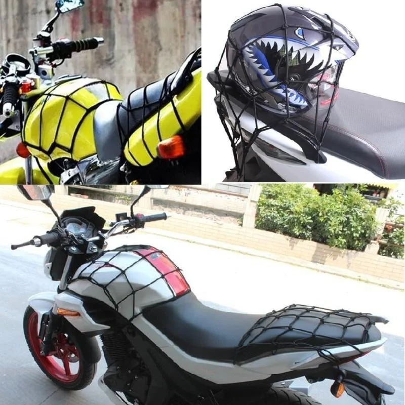 Motorcycle Cargo Net Motorcycle Bungee Net Motorcycle Luggage Net 6 Hooks Hold Down Fuel Tank Luggage Mesh Web Styling Adjustable