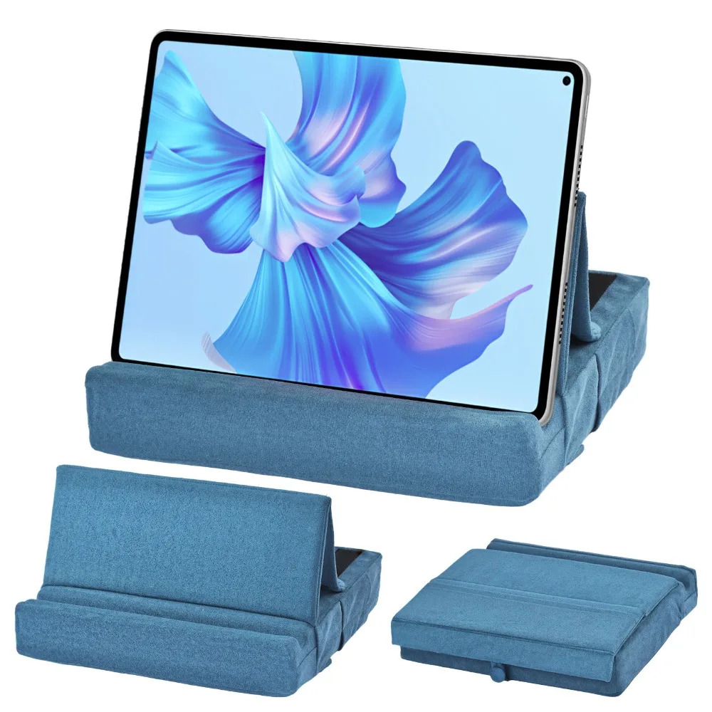 Versatile Foldable Tablet and E-Reader Pillow Stand with Pen Slot