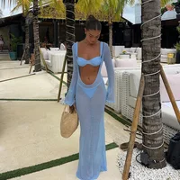 Bikini Three Piece Set 2025 New Split Sexy Swimsuit Resort Beach Long Dress Female Bikini 1