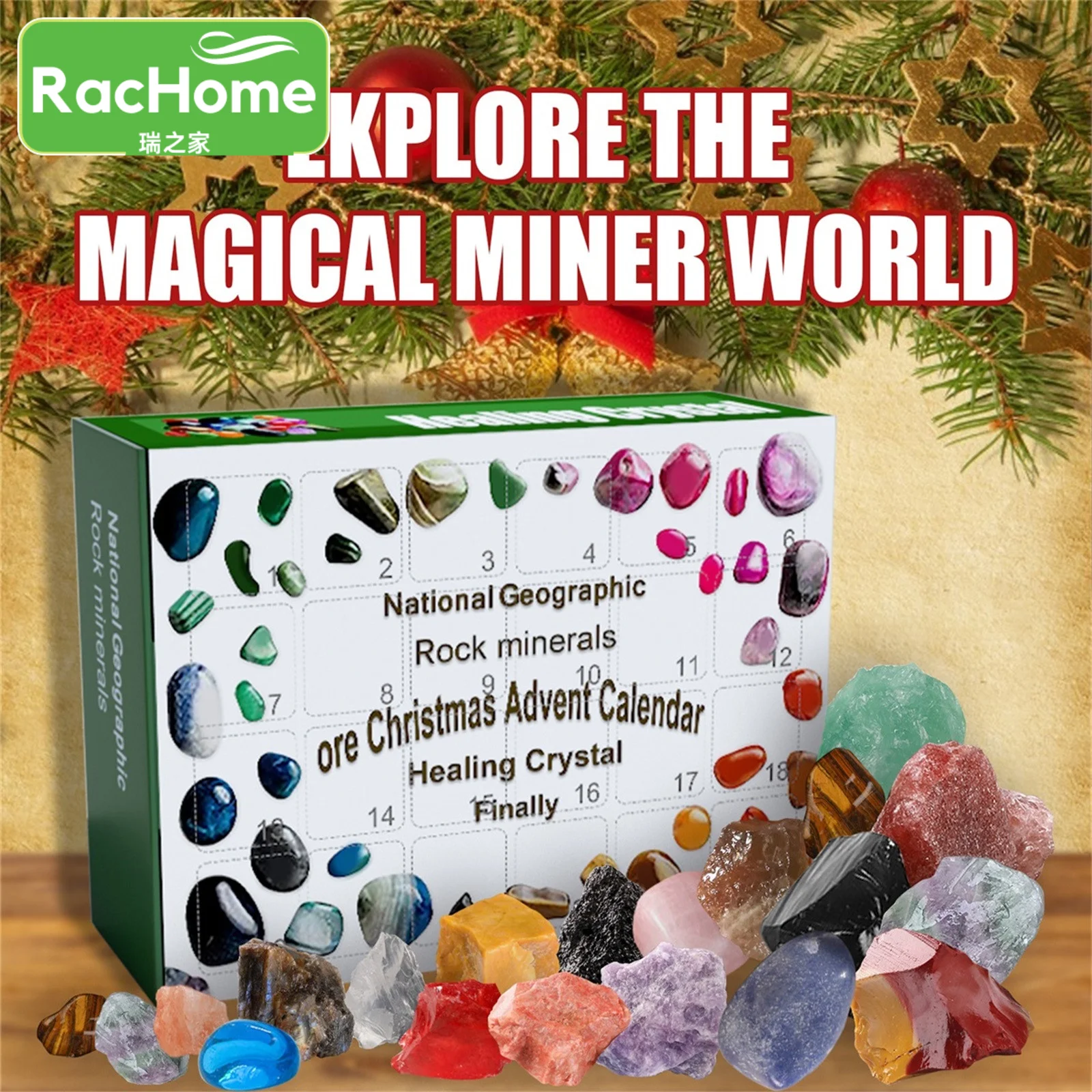 Crystal Stone Advent Calendar 24 Pc Ore Christmas Advent Calendar Healing  Crystal Mineral Gift Box Kids Rock Stone Collections - AliExpress