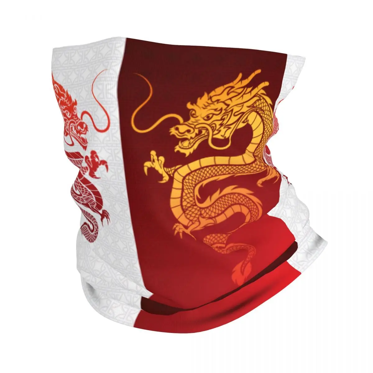 

Asian Tradition Dragon Totem Winter Headband Neck Warmer Women Hiking Cycling Tube Scarf Chinese Mythology Face Bandana Gaiter