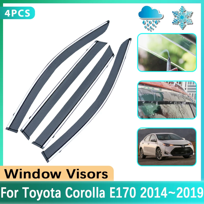 

Car Side Window Visor For Toyota Corolla E170 2014~2019 Rain Smoke Sun Guard Cover Deflector Stickers Accessories 2018 2017 2016