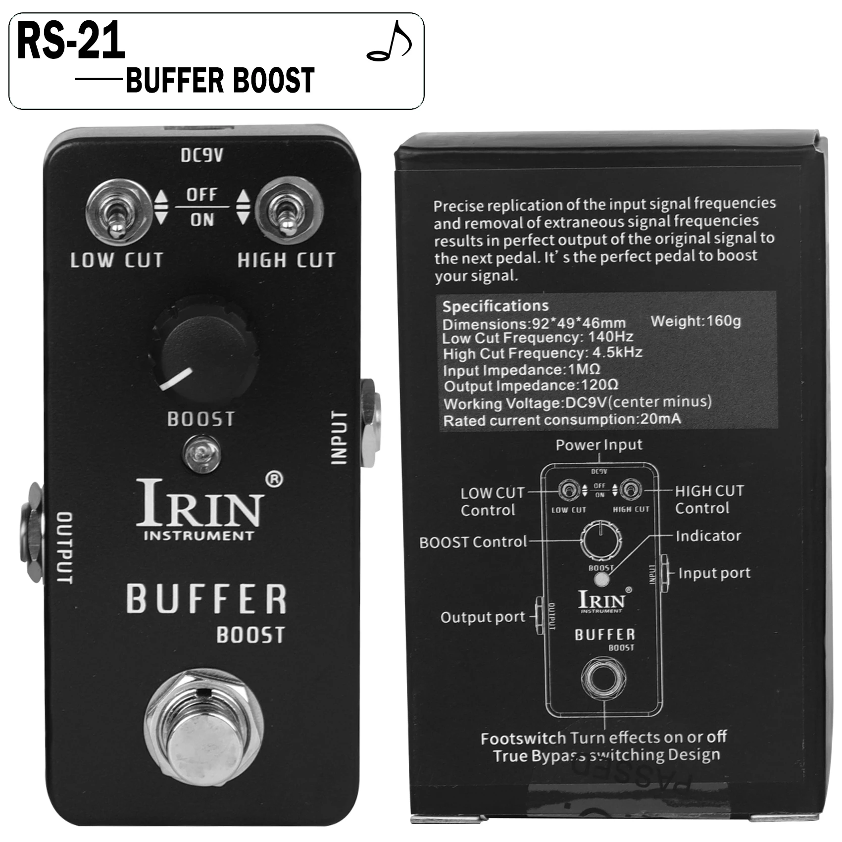 Enhanced Electric Guitar Effects Pedal: Versatile Fuzz, Overdrive, Distortion, Flanger, Ensemble & Tremolo Effects Accessory