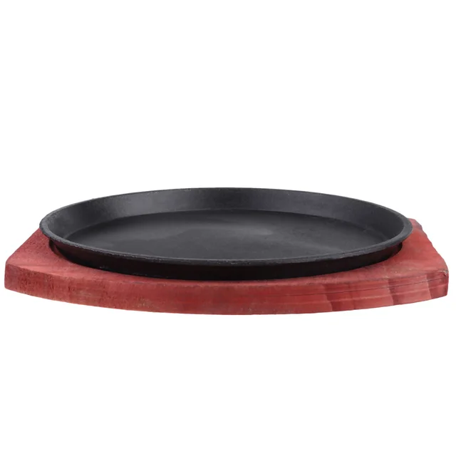 Steak Pan Grill Plate Fajita Vas Kályha Öntött Sizzer Serpenyő Tál Nonstick Sizzle Szerver Tálca Japán - Image 3