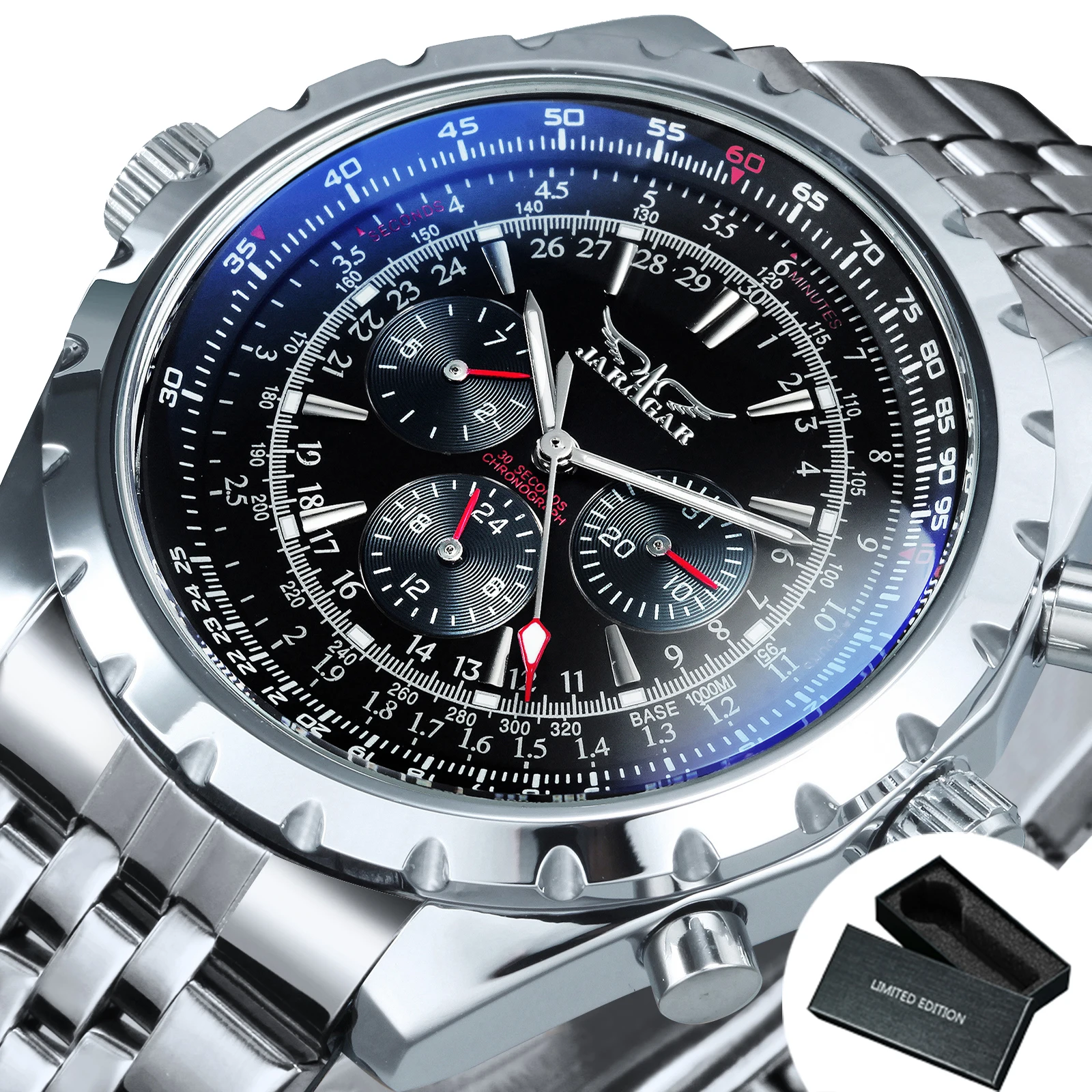 Luxury Automatic Sports Men's Watch with Leather Steel Strap - Ideal Gift
