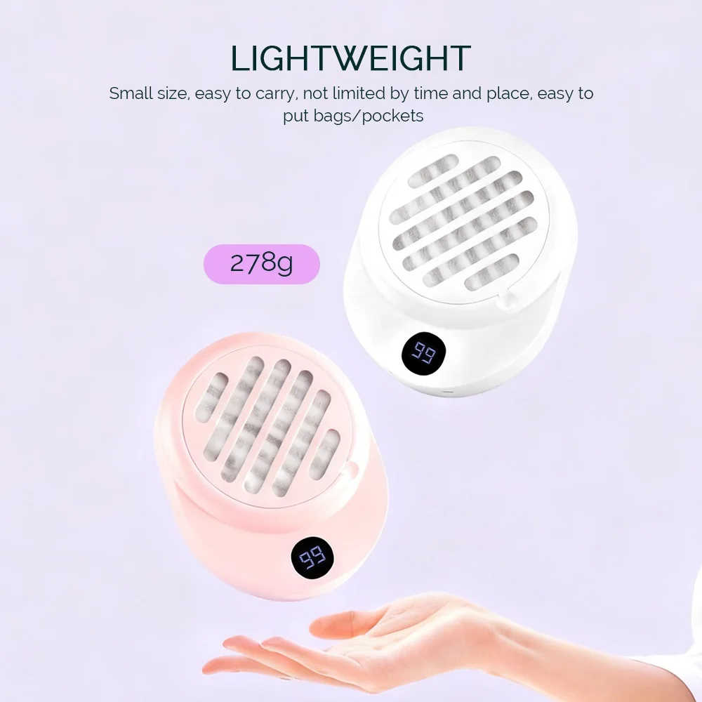 4000rpm Strong Suction Nail Dust Collector USB Dust Suction Collector Professional Nail Dust Extractor Wireless Nail Art Salon