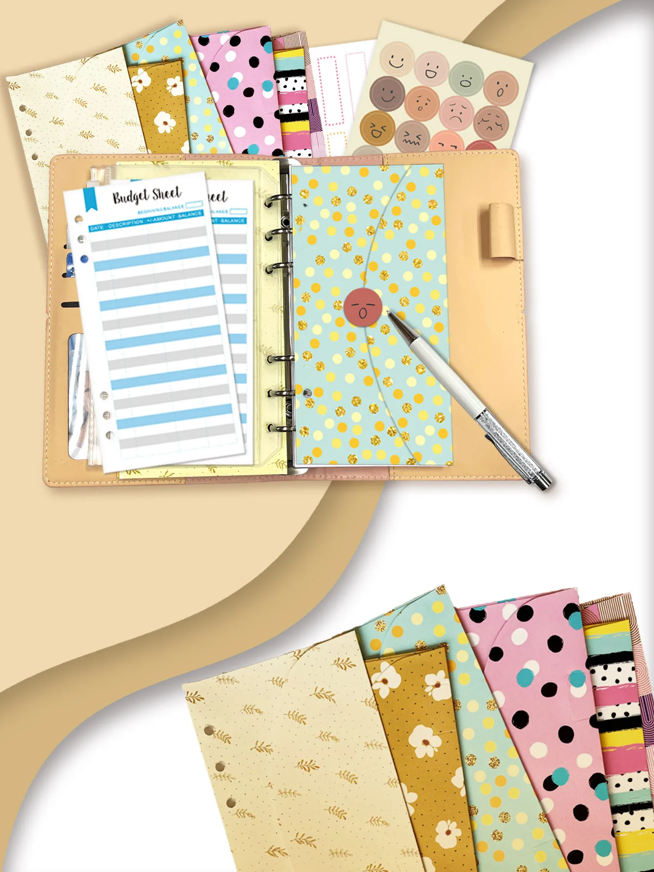 Budget Envelopes Cash System A6 Cash Envelopes Budgeting A6 binder 6 Holes