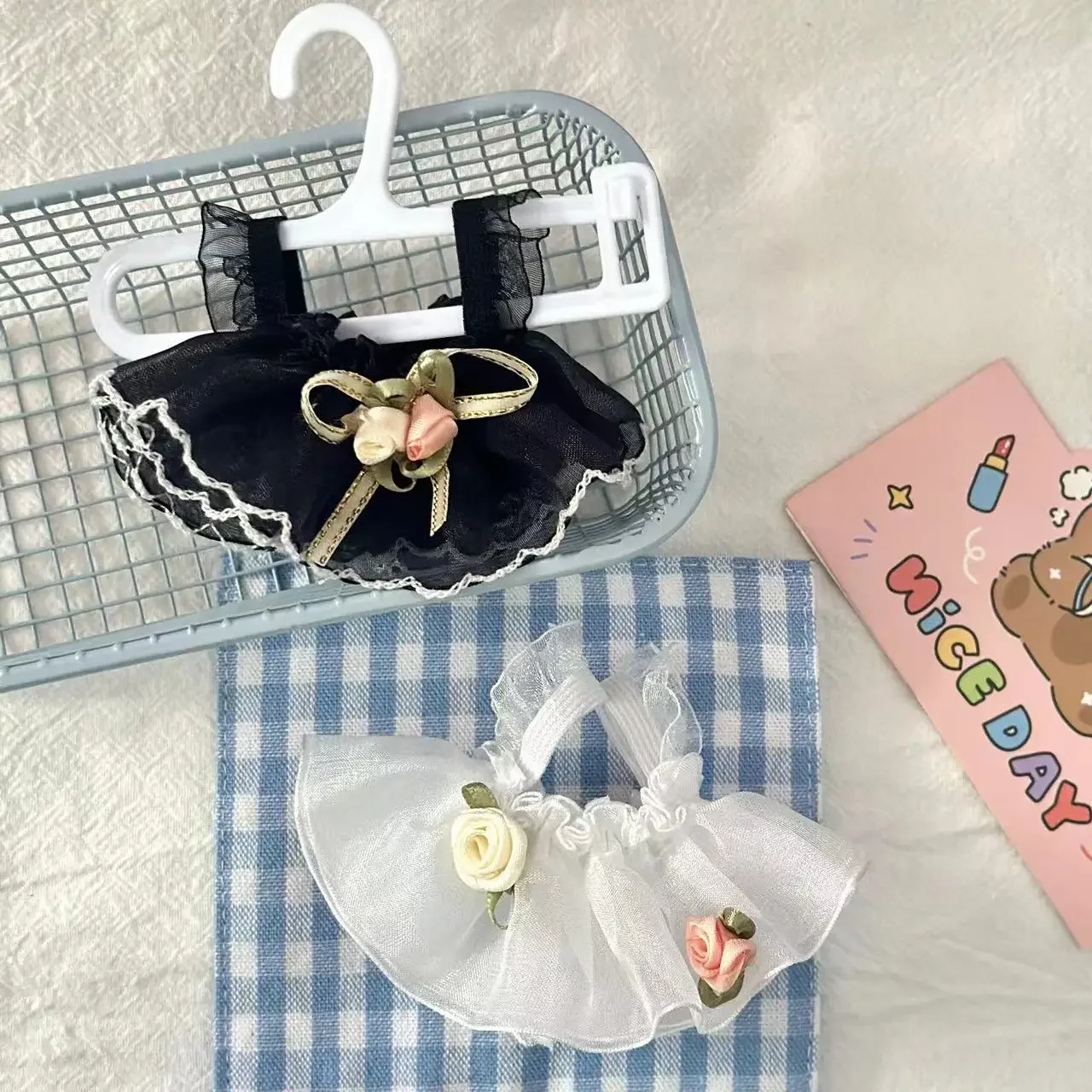 Doll Handmade Accessories 10-15CM Doll Clothes Top Quality Bow Princess Dress For DIY Cotton Plush wire Dolls Decorate Children's Gift