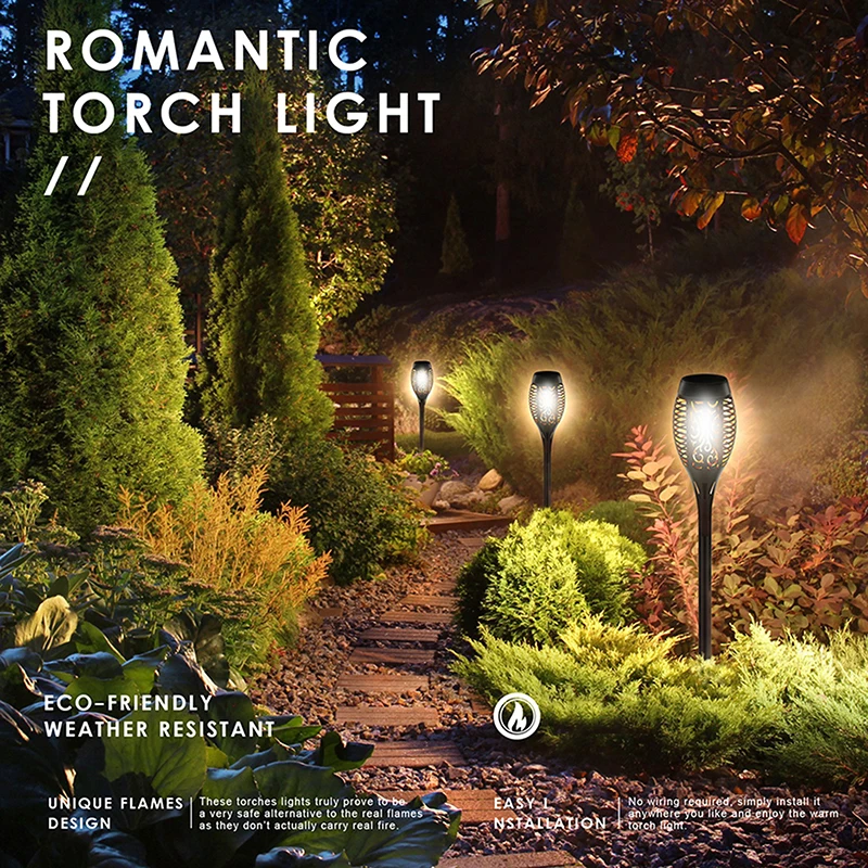 

Solar Flame Light Outdoor Flickering Lamp Waterproof Landscape Garden